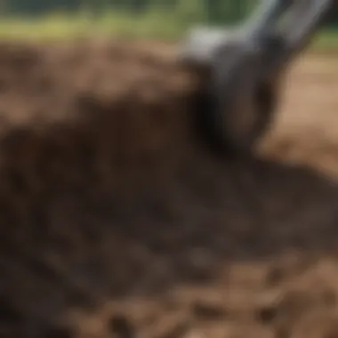 Close-up of soil preparation for lawn