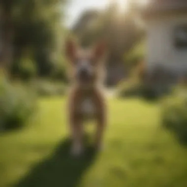 Healthy lawn with dog playing, symbolizing prevention