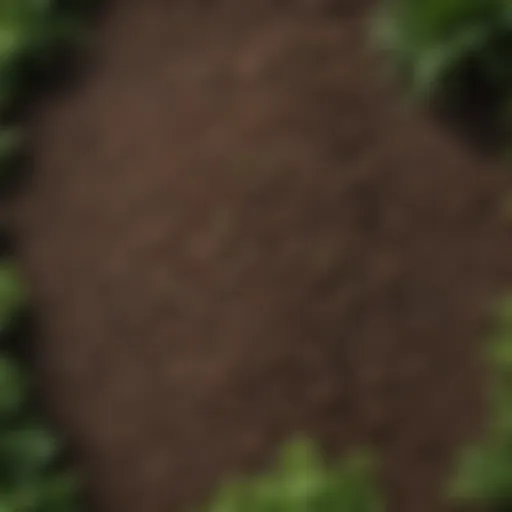 Aerial view of a lush garden showcasing healthy soil after aeration