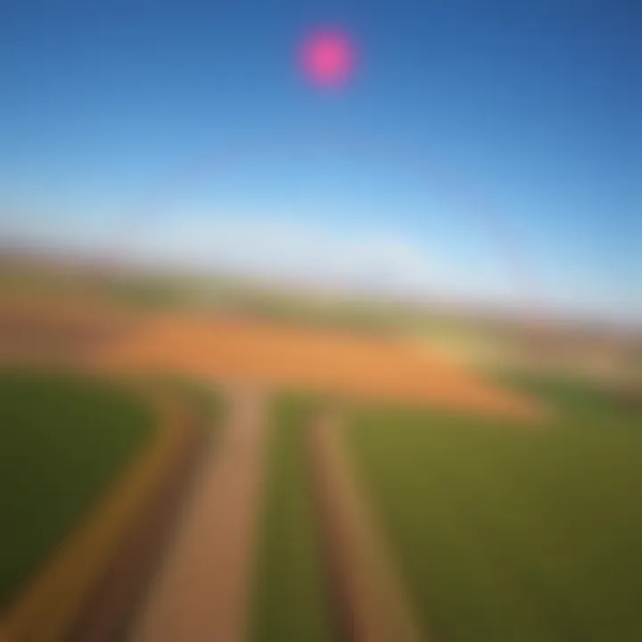 Aerial Perspectives in Distance Measurement Applications Aerial view of fields demonstrating distance measurement applications