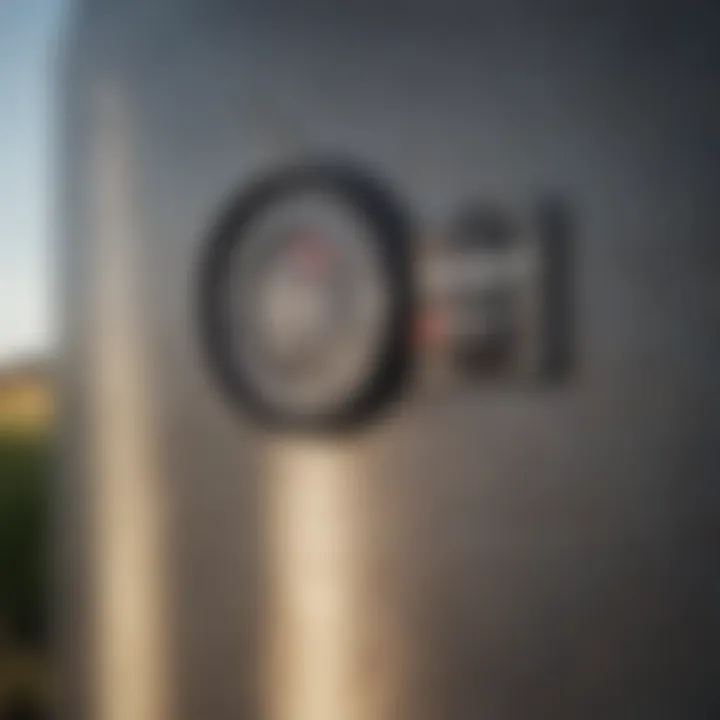 Close-up of a diesel fuel tank on a farm