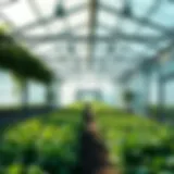 Innovative greenhouse design showcasing integrated technology