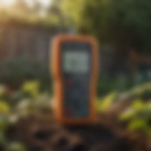 Affordable pH meter in a garden setting