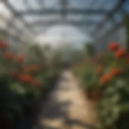 Spacious greenhouse kit showcasing interior plant growth