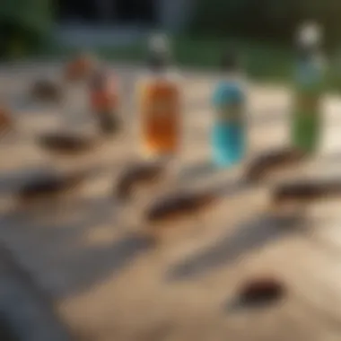 Different types of bug sprays on a table