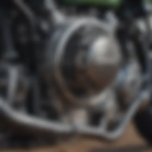 Kawasaki engine close-up showcasing its robust design