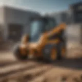 Powerful skid steer in action on a concrete site