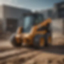 Powerful skid steer in action on a concrete site