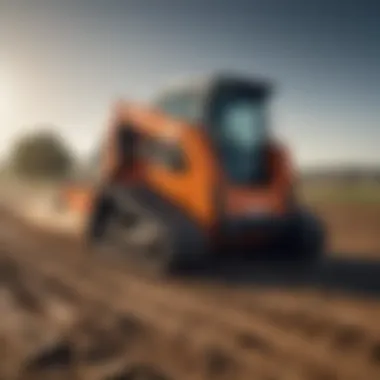 Powerful Track Skid Steer on a Farm Powerful track skid steer on a farm