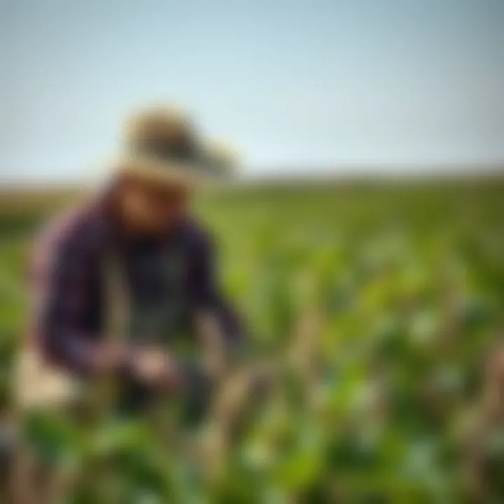 Effective Management Practices for Broadleaf Weeds Farmer implementing management strategies to control broadleaf weed growth.