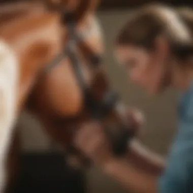 Veterinarian Administering Vaccine Veterinarian administering a vaccine to a broodmare