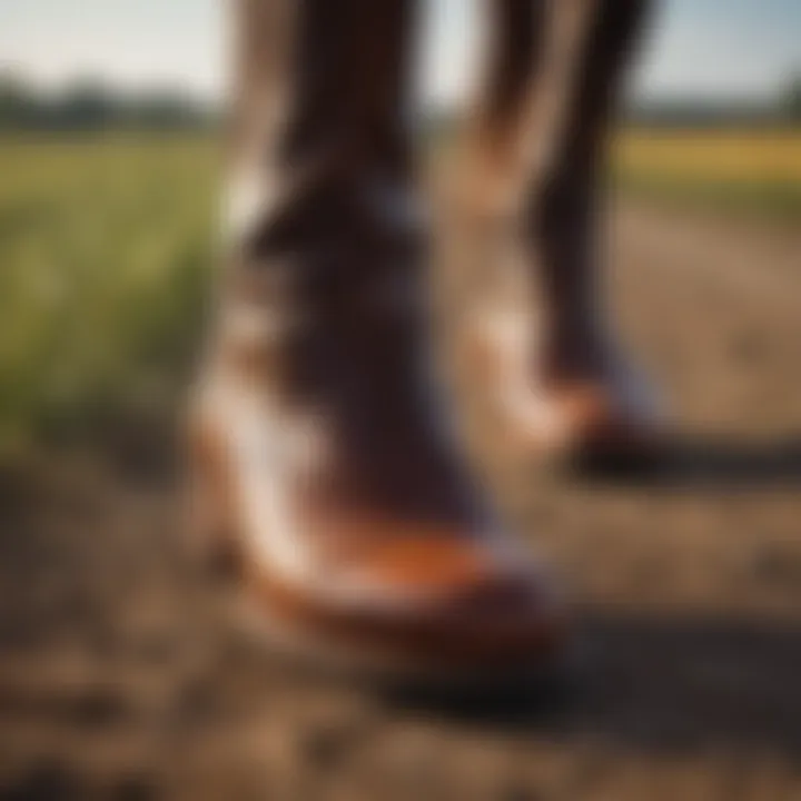 Cavallo shoes being used on a horse in a field.