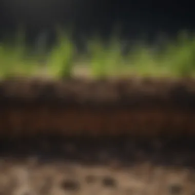 Illustration of soil types affecting grass growth
