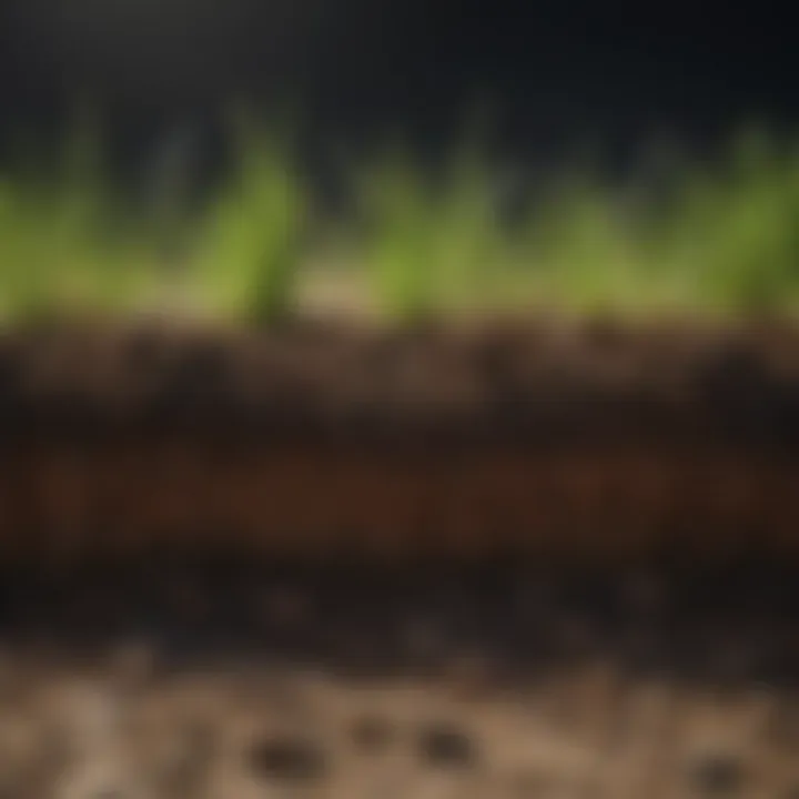 Illustration of soil types affecting grass growth