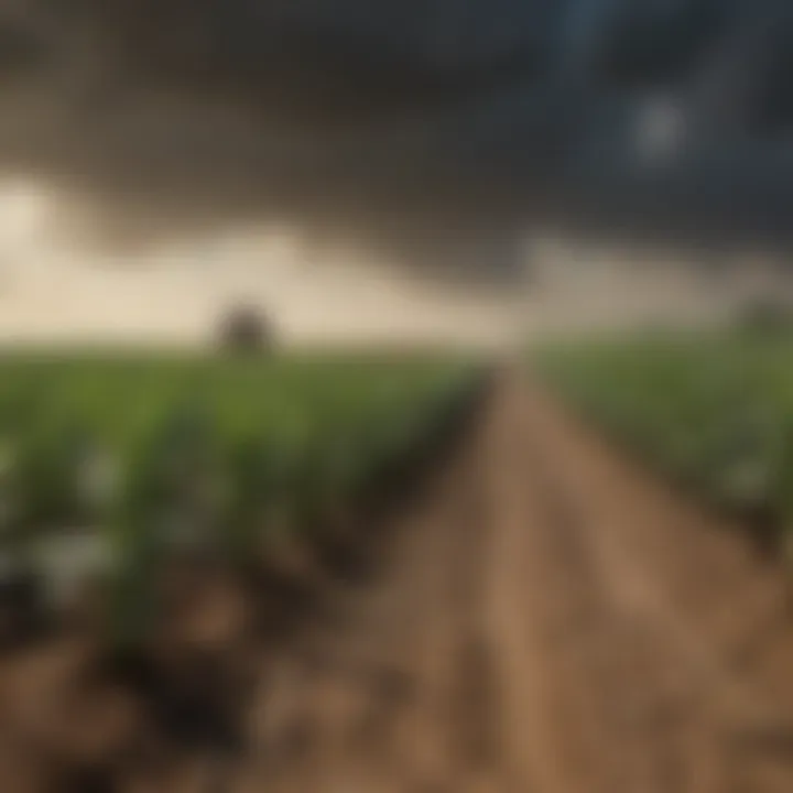 Graph illustrating the impact of climate regulations on crop yields
