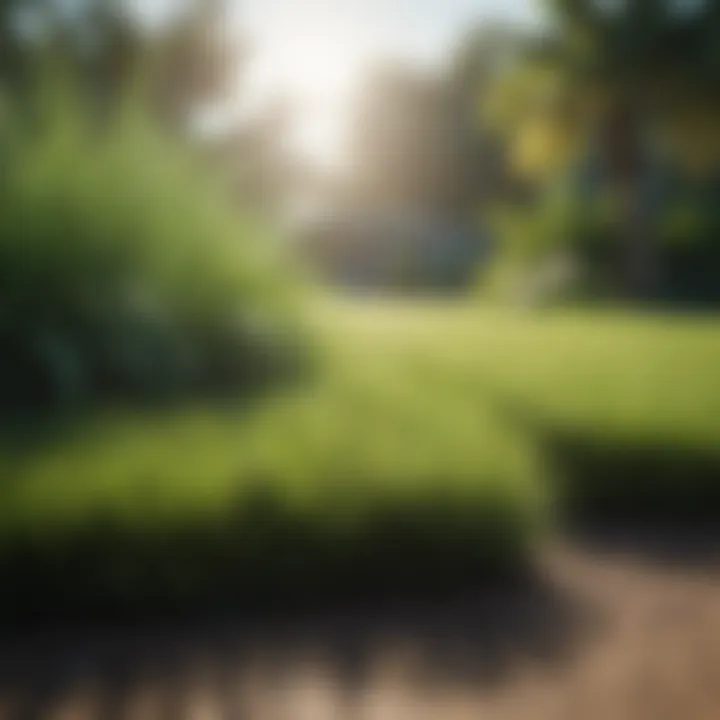 Lush Bermuda grass lawn