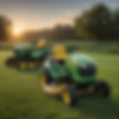 Comparative analysis of John Deere lawn mowers with and without PTO.