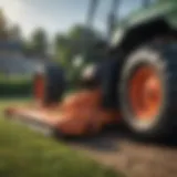 Detailed view of a front mower deck showcasing its design and construction.