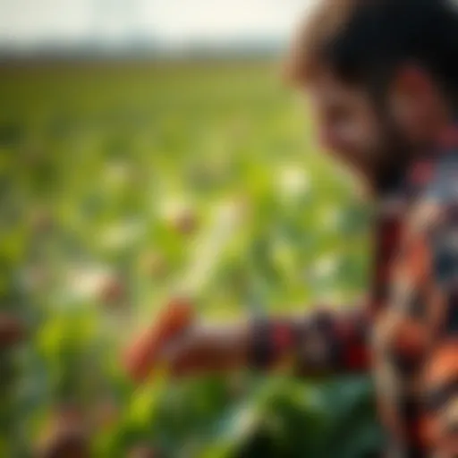 Fungicide application on soybean field