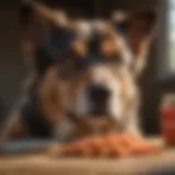 Close-up of a dog enjoying Phycox Max supplement