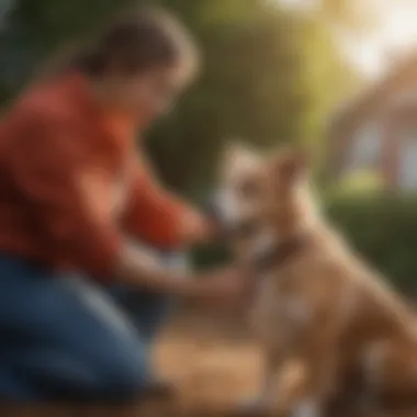 Pet owner administering Phycox Max to a dog