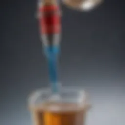 A close-up view of an injectable cattle wormer vial with a syringe ready for administration.