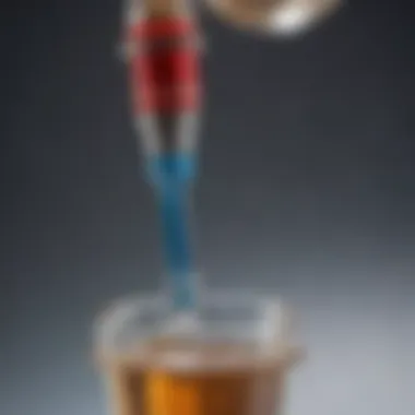A close-up view of an injectable cattle wormer vial with a syringe ready for administration.