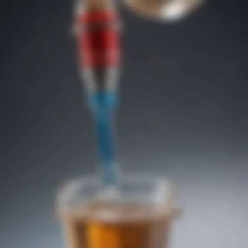 A close-up view of an injectable cattle wormer vial with a syringe ready for administration.