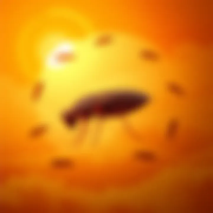 Illustration of flea lifecycle stages