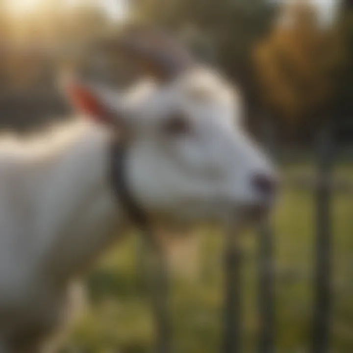 Close-up of electric goat fence mechanism