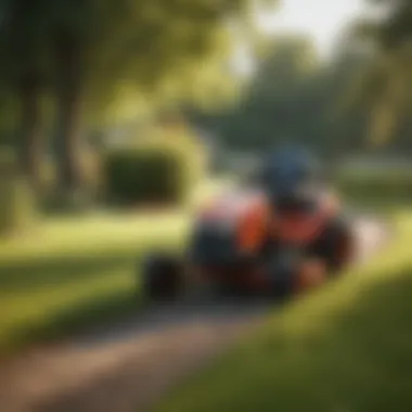 Ferris Walk Behind Lawn Mower in Use Ferris walk behind lawn mower in action on a lawn