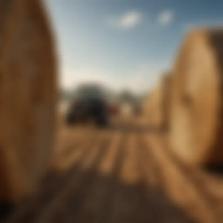 Demonstration of different types of bales produced in the field