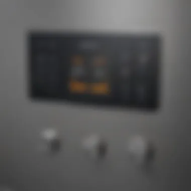 Close-up of an air dehumidifier control panel showcasing various settings.