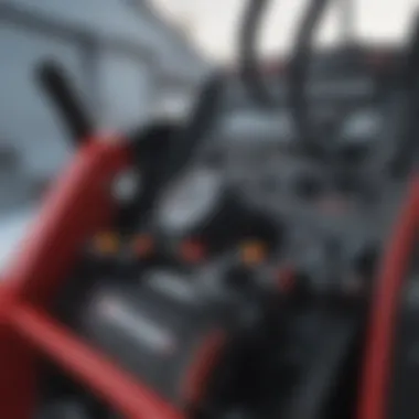 Close-up of Craftsman snow blower features and controls