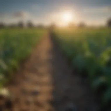 Crops Thriving with Optimal Temperature Visual representation of crops thriving with optimal temperature control