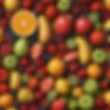 Colorful array of fresh fruits