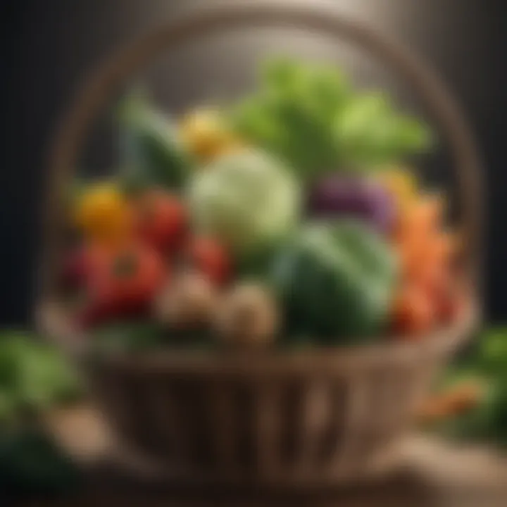 Assorted vegetables in a basket