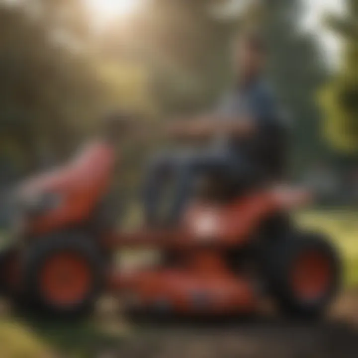 Ergonomic seating of Dixon mower
