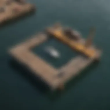 Diagram illustrating the assembly of a floating dock
