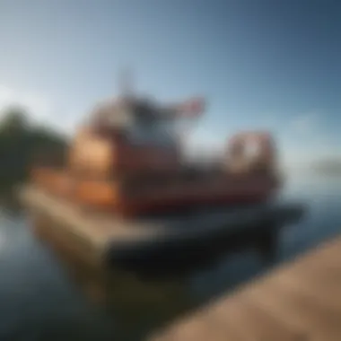 Various materials required for building a floating dock