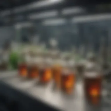 Laboratory Analysis of Glyphosate Samples Scientific laboratory setting with glyphosate samples being analyzed
