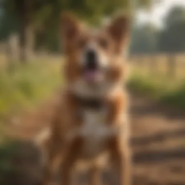 Dog Enjoying Freedom with Petsafe Collar A happy dog wearing the Petsafe Wireless Dog Fence Replacement Collar while playing in a safe environment.