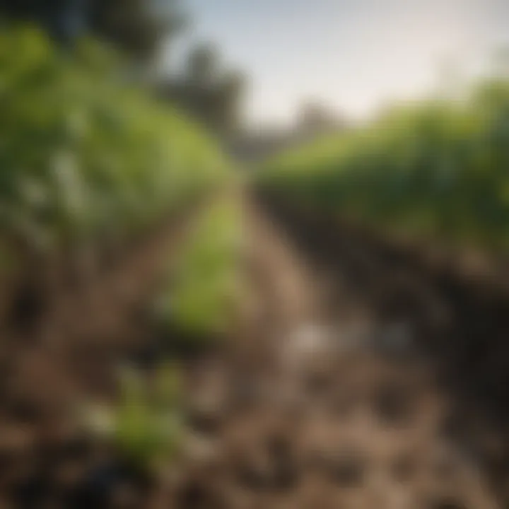 Showcasing healthy crops irrigated with drip tape