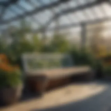 Modern Dura Bench Design Modern dura bench design in a greenhouse setting
