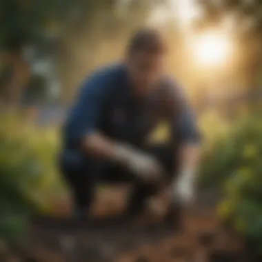 Chemical treatment being applied to a garden