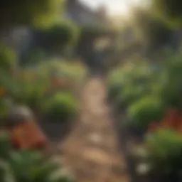 A close-up of a thriving vegetable garden showing healthy plants without pests.