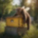 Electric bear fence surrounding a beehive