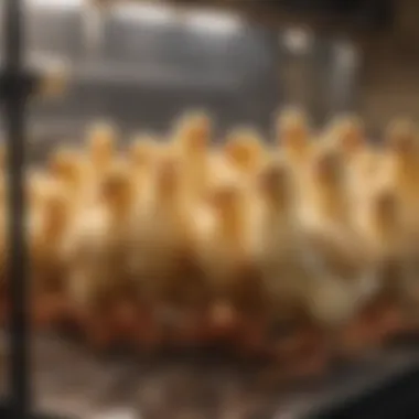 The Importance of Heat in Chick Rearing Electric brooder heater in a poultry setting providing warmth to chicks