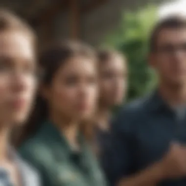 A diverse group of interns engaging in a team project