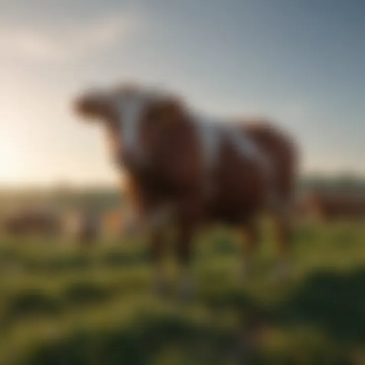 Vast fields of livestock grazing with a clear sky